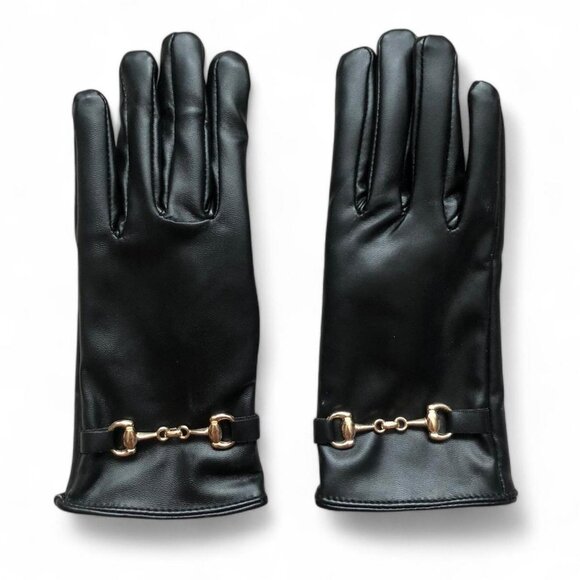 LA Express Faux Leather Gloves - Picture 1 of 5